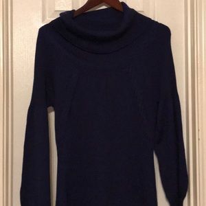 Blue Turtleneck Sweaterdress